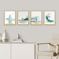 thumbnail image 1 of PixonSign 4 PCS Adhesive Canvas Poster Watercolor Pastel Surfboard Ocean Wave Beach Whale Fin Framed Wall Art Digital Art Set Modern Art Decorative Wall Décor for Bedroom, Office -8"x10" Natural, 1 of 5