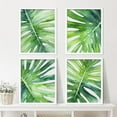 thumbnail image 1 of PixonSign 4 PCS Adhesive Canvas Posters Tropical Jungle Island Palm Leaf Collage Framed Wall Prints Nature Wilderness Digital Modern Art Decorative Floral Zen Botanical Artwork - 8"x10" White, 1 of 5