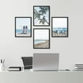thumbnail image 1 of PixonSign 4 PCS Posters Office White Surfboard Tropical Palm Tree Beach Shore Prints Nature Realism Landscape Wall Art Multicolor Natural Room Decor for Living Room, Bedroom - 12"x16" Black, 1 of 5