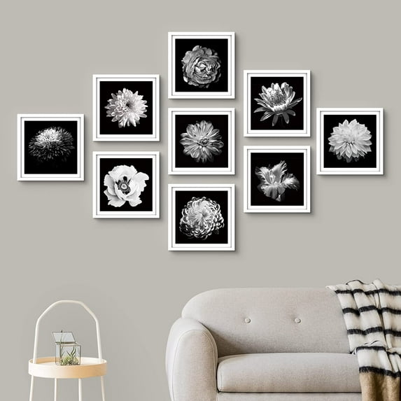 PixonSign 8x8 White Picture Frame, Set of 9