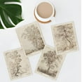 thumbnail image 1 of PixonSign Adhesive Canvas Poster Retro Wall Art, Sketch Antique Tree Vintage Landscape Prints, Set of 4 Nature Wilderness Paintings, Minimalism Wall Décor for Home Decor - 12"x16", 1 of 5