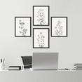 thumbnail image 1 of PixonSign Adhesive Canvas Posters Country Farmhouse Duotone Wildflower Drawings Prints Nature Wilderness Illustrations Minimalism Decor Rustic Art for Living Room, Bedroom, Office - 8"x10" Black, 1 of 5