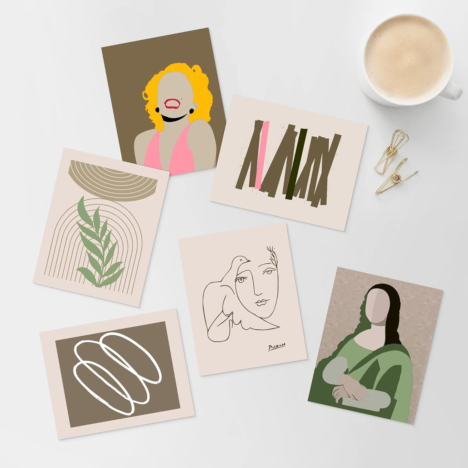 PixonSign Adhesive Canvas Print Wall Art Set - Actress & Mona Lisa ...