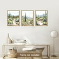 thumbnail image 1 of PixonSign Adhesive Canvas Print Wall Art Set - Desert Cactus Landscape Art - Set of 3 California Desert Botanical Southwest Farmhouse Wall Décor for Living Room, Bedroom - 8"x10" Panels, 1 of 5
