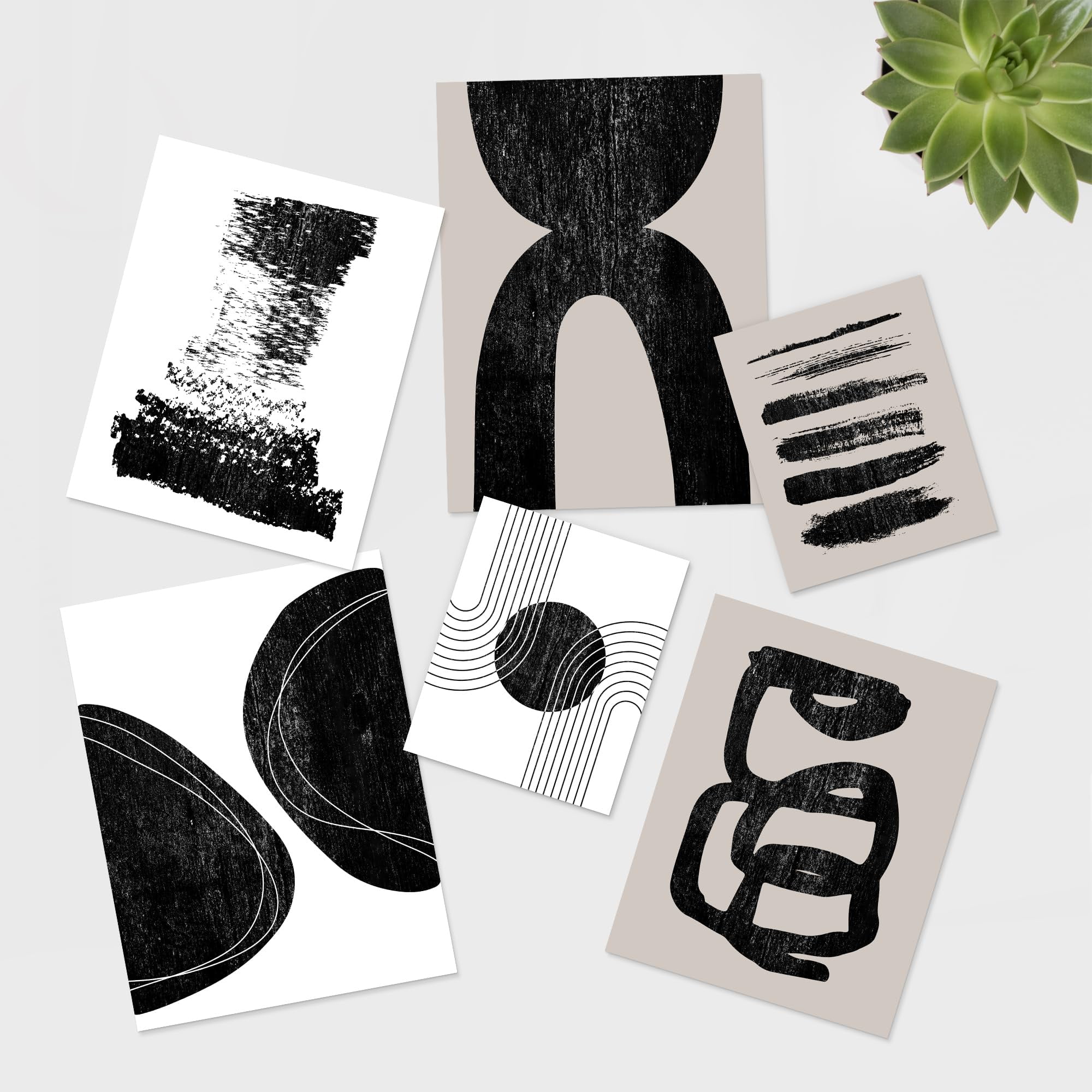 PixonSign Adhesive Canvas Print Wall Art Set - Grunge Black & Brown ...