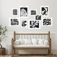 thumbnail image 1 of PixonSign Adhesive Canvas Print Wall Art Set - Leaf And Flower Silhouette Botanical Posters - Gallery Set of 9 Variety Black & White Nature Leaves Illustrations Wall Décor for Home - Unframed, 1 of 5