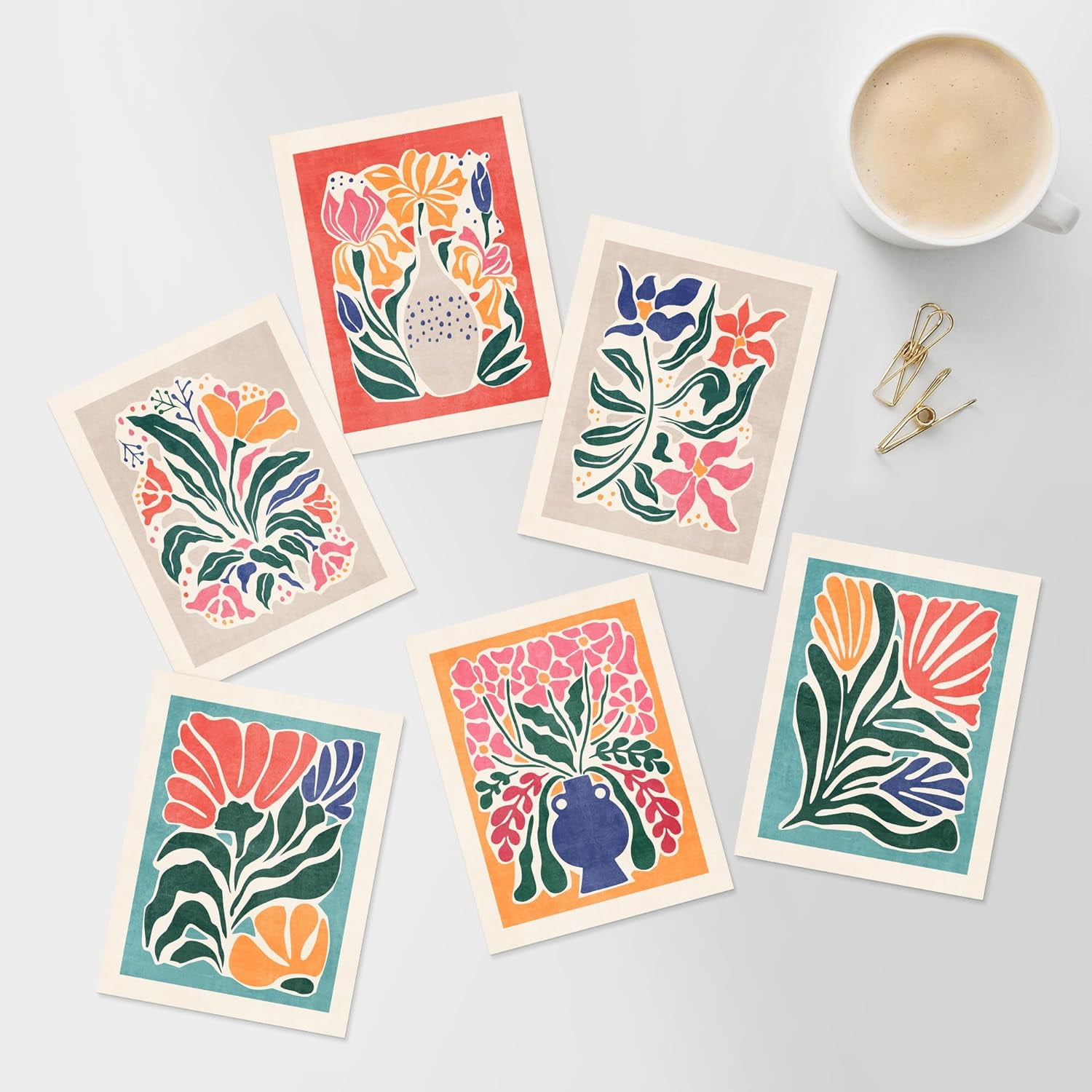PixonSign Adhesive Canvas Print Wall Art Set - Mid-Century Tropical ...