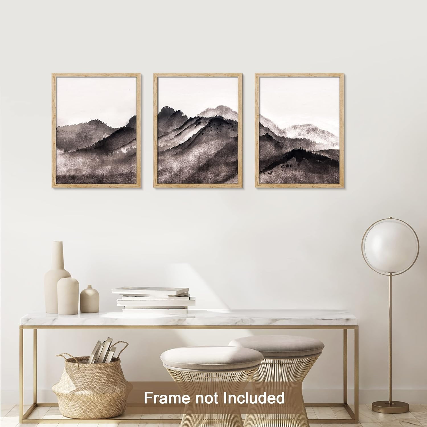 PixonSign Adhesive Canvas Print Wall Art Set - Pastel Brown Grunge ...