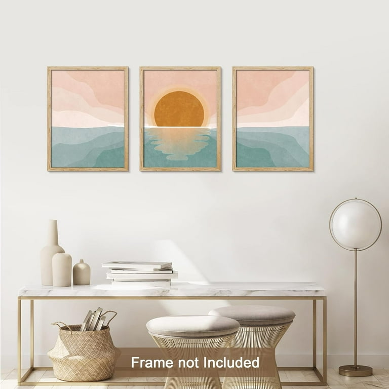 pixonsign-adhesive-canvas-print-wall-art-set-pastel-ocean-sunshine-sunset-horizon-art-set-of-3-nature-wilderness-landscape-wall-d-cor-for-living-room-bedroom-12-x16-x3-panels-unframed-walmart-com for Bedroom Free Printable Wall Art PixonSign Adhesive Canvas Print Wall Art Set - Pastel Ocean Sunshine Sunset Horizon Art - Set of 3 Nature Wilderness Landscape Wall Décor for Living Room, Bedroom - 12