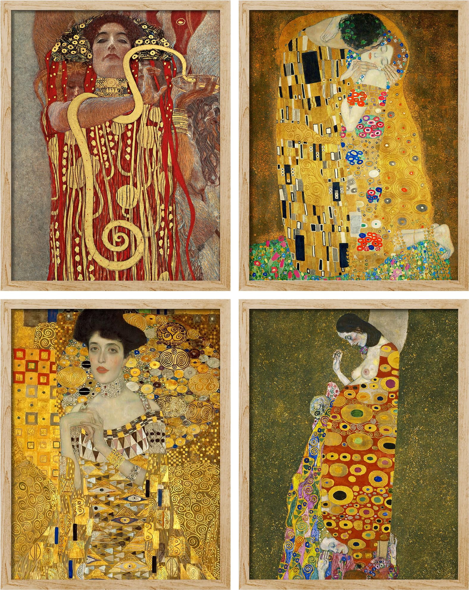PixonSign Adhesive Posters Gustav Klimt The Kiss Golden Portraits