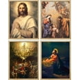 thumbnail image 1 of PixonSign Adhesive Posters Inspirational Christian Themed Illustrations Wall Arts, Set of 4 Renaissance Fine Art Vintage Canvas Prints, Cozy Zen Wall Décor for Home Decor - 11"x14", 1 of 5
