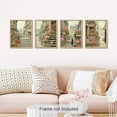 thumbnail image 1 of PixonSign Adhesive Wall Art City Street With Flowers Landscape Posters, Set of 4 Vintage Buildings Rustic Retro Art, Multicolor Scenic Minimalism Canvas Prints for Home Decor - 8"x10", 1 of 5