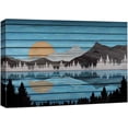 thumbnail image 1 of PixonSign Canvas Print Wall Art Blue Sky Lake Mountain Range Nature Wilderness Digital Art Wood Panel Landscape Farmhouse/Country Relax/Calm/Cozy Geometric Abstract - 32"x48", 1 of 5