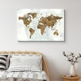 thumbnail image 1 of PixonSign Canvas Print Wall Art Brown, Blue and White World Map Landscape Islands Digital Art Modern Art Contemporary Aerial Colorful Multicolor Warm for Living Room, Bedroom, Office - 32"x48", 1 of 5