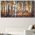 thumbnail image 1 of PixonSign Canvas Print Wall Art Cracked Paint Texture Orange Forest & White Trees Nature Wilderness Illustrations Modern Art Landscape Relax/Calm Warm for Living Room, Bedroom, Office - 16"x24"x3, 1 of 5
