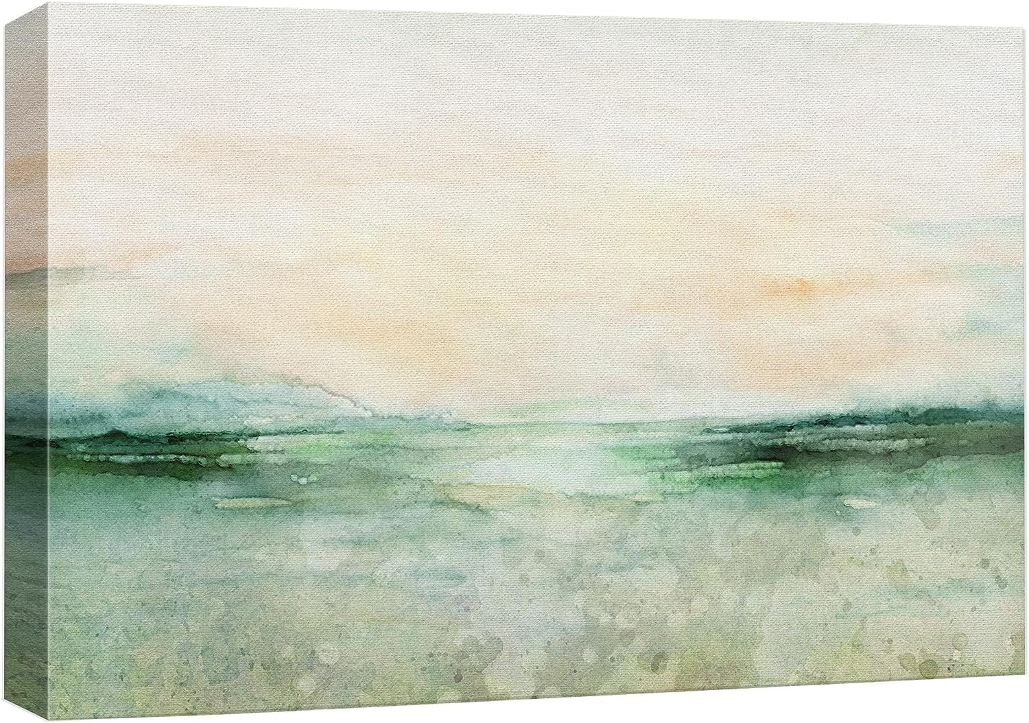 PixonSign Canvas Print Wall Art Emerald Green Field at Dawn Nature ...