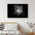 thumbnail image 1 of PixonSign Canvas Print Wall Art Graphic Leopard Portrait Animals Wildlife Photography Realism Modern Dramatic Grey Dark Black and White for Living Room, Bedroom, Office - 32"x48", 1 of 5