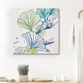 thumbnail image 1 of PixonSign Canvas Print Wall Art Green & Blue Flower Line Art Botanical Wilderness Illustrations Modern Art Glam Colorful Multicolor Pastel for Living Room, Bedroom, Office - 12"x12", 1 of 5