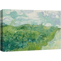 PixonSign Canvas Print Wall Art Green Wheat Fields by Vincent Van Gogh Nature Wilderness Illustrations Modern Art Decorative Floral Botanical Minimal Calm/Relax/Cozy Fine Art for Bedroom - 24"x36"