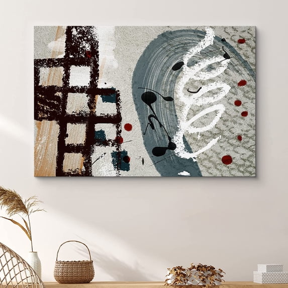 PixonSign Canvas Print Wall Art Industrial Curvy Line Print Abstract Shapes Digital Art Modern Art Alternative Dramatic Multicolor Dark for Living Room, Bedroom, Office - 24"x36"