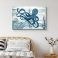 thumbnail image 1 of PixonSign Canvas Print Wall Art Octopus Under The Sea Amphibians Beach Illustrations Modern Art Nautical Colorful Blue Ultra for Living Room, Bedroom, Office - 32"x48", 1 of 5