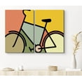 thumbnail image 1 of PixonSign Canvas Print Wall Art Old-Fashioned Geometric Pattern with Bike Kids Shapes Illustrations Modern Art Chic Urban Multicolor Ultra for Living Room, Bedroom, Office - 24"x36"x2, 1 of 5