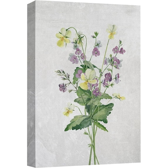 PixonSign Canvas Print Wall Art Pastel Daisy Lavender Wildflower Nature Wilderness Illustrations Modern Art Botanical Floral Farmhouse/Country Relax/Calm/Cozy - 24"x36"