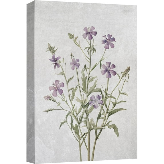 PixonSign Canvas Print Wall Art Purple Watercolor Wildflower Still Life Nature Wilderness Illustrations Modern Art Botanical Floral Farmhouse/Country Relax/Calm/Cozy - 32"x48"