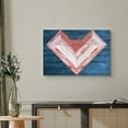 thumbnail image 1 of PixonSign Canvas Print Wall Art Retro Pink & White Abstract Heart Geometric Shapes Wood Panels Modern Art Farmhouse/Country Relax/Calm Ultra for Living Room, Bedroom, Office - 24"x36", 1 of 5