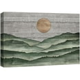 thumbnail image 1 of PixonSign Canvas Print Wall Art Sage Green Mountain Range Nature Wilderness Woodblock Illustrations Decorative Multicolor Landscape Wood Panels Country/Farmhouse - 24"x36", 1 of 5