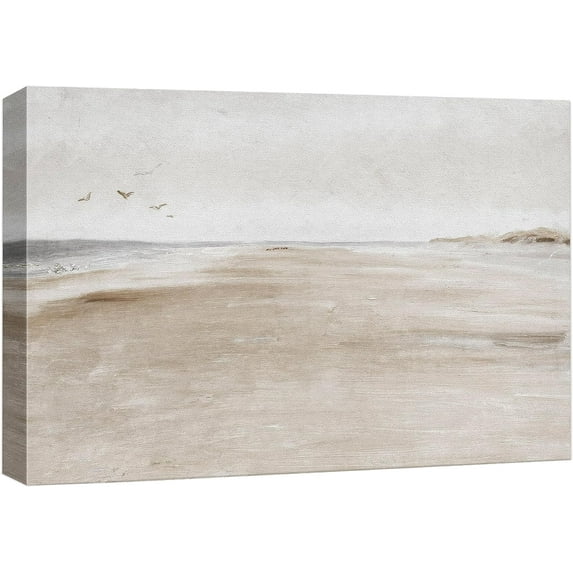 PixonSign Canvas Print Wall Art Sandy Beach Coastal Landscape Nature Wilderness Illustrations Fine Art Decorative Farmhouse/Country Relax/Calm/Cozy Multicolor Zen for Bedroom - 24"x36"