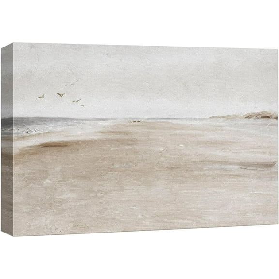 PixonSign Canvas Print Wall Art Sandy Beach Coastal Landscape Nature Wilderness Illustrations Fine Art Decorative Farmhouse/Country Relax/Calm/Cozy Multicolor Zen for Bedroom - 16"x24"