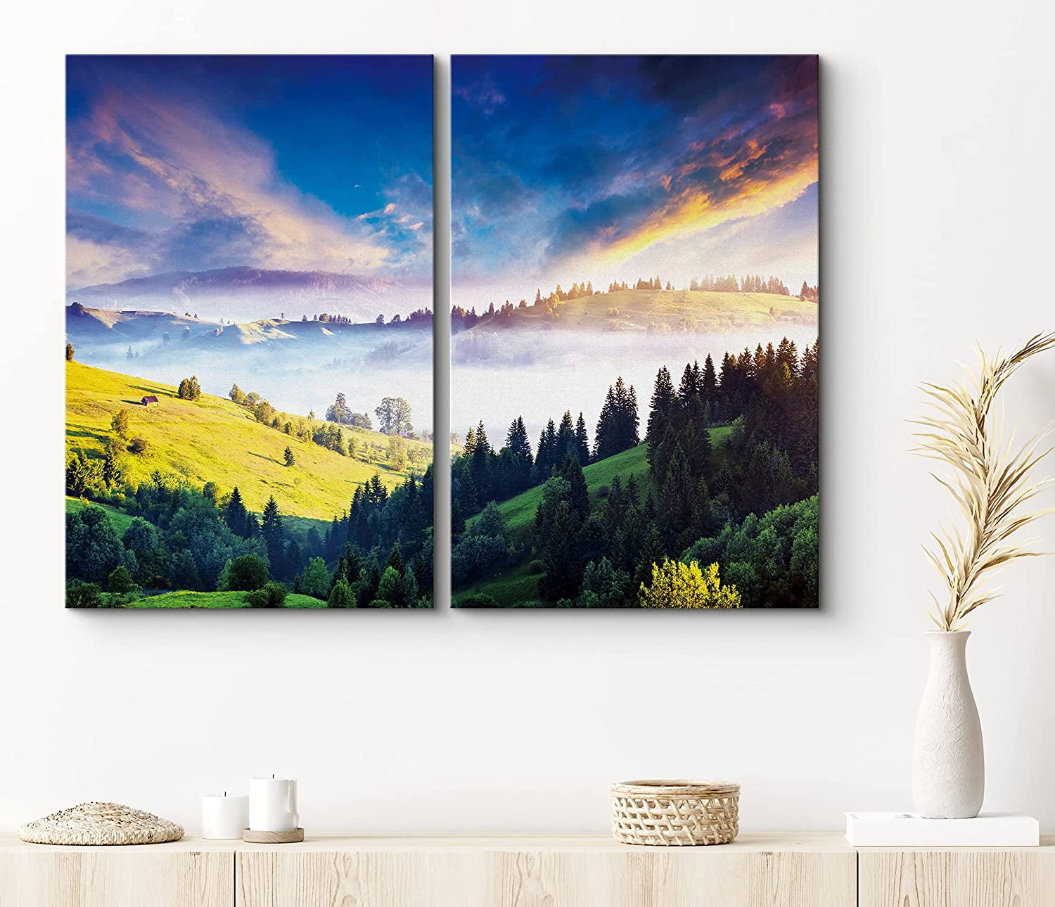 PixonSign Canvas Print Wall Art Set Bighorn Forest Before Sundown ...