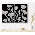 thumbnail image 1 of PixonSign Canvas Print Wall Art Set Blossoming Morning Glory Cluster Botanical Plants Illustrations Modern Art Alternative Dramatic Dark Black and White for Living Room, Bedroom, Office - 24"x36"x2, 1 of 5