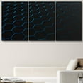 thumbnail image 1 of PixonSign Canvas Print Wall Art Set Blue Hexagon Honeycomb Array Abstract Patterns Digital Art Minimalism Industrial Closeup Dramatic Multicolor Dark for Living Room, Bedroom, Office - 16"x24"x3, 1 of 5