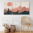 thumbnail image 1 of PixonSign Canvas Print Wall Art Set Dear Walks ATOP The Mountain Animals Wilderness Illustrations Modern Art Southwest Scenic Relax/Calm Multicolor Warm Boho Decor for Living Room, Bedroom - 16"x24"x3, 1 of 5