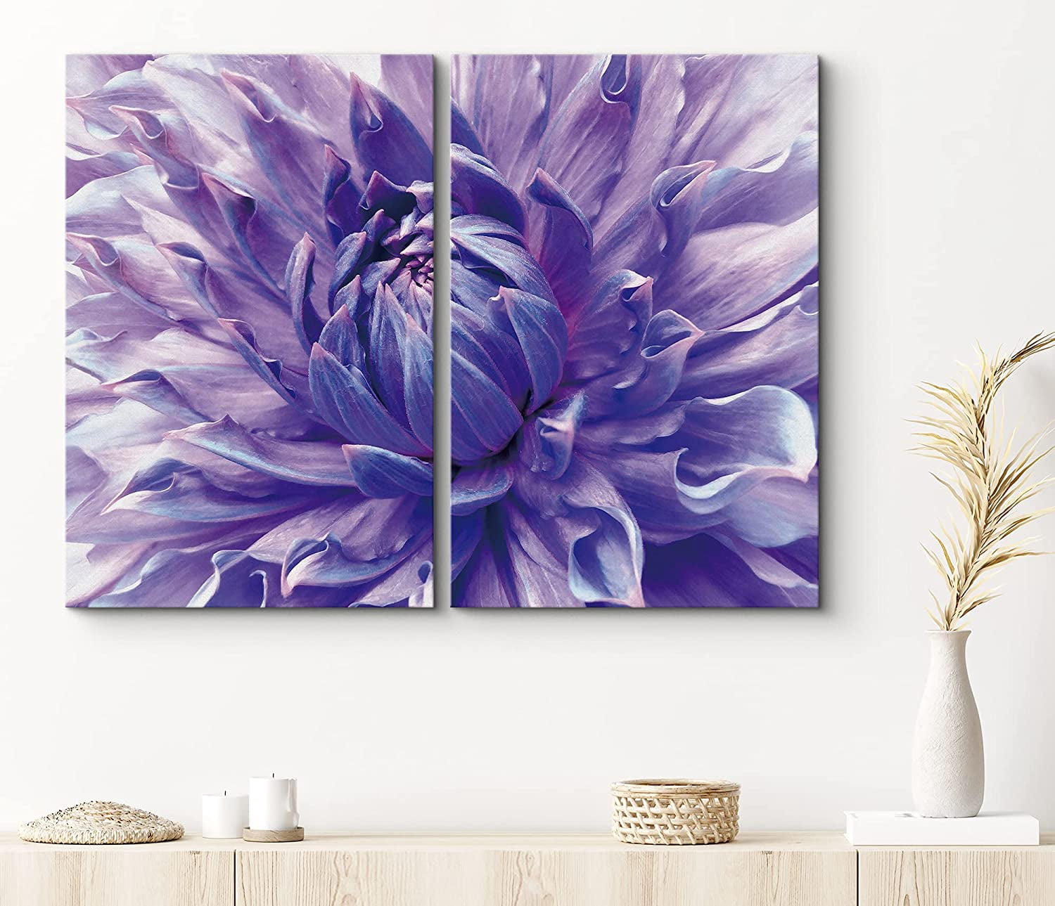 PixonSign Canvas Print Wall Art Set Extreme Purple Carnation Bud ...