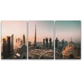 thumbnail image 1 of PixonSign Canvas Print Wall Art Set Futuristic Skyscraper Dusk Sunset Cityscape Urban Architecture Photography Realism Scenic Landscape Decorative Colorful for Bedroom - 16"x24"x3, 1 of 5