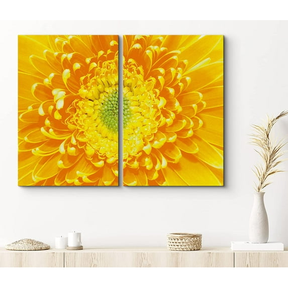 PixonSign Canvas Print Wall Art Set Garden Daisy Close-Up Botanical Wilderness Photography Realism Contemporary Portrait Colorful Multicolor Ultra for Living Room, Bedroom, Office - 24"x36"x2