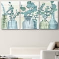 thumbnail image 1 of PixonSign Canvas Print Wall Art Set Green Fern Leaves in Bottle Vases Floral Wilderness Watercolor Modern Art Chic Group Relax/Calm Multicolor Pastel for Living Room, Bedroom, Office - 16"x24"x3, 1 of 5