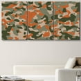 thumbnail image 1 of PixonSign Canvas Print Wall Art Set Green, Orange & Tan Camouflage Display Abstract Patterns Digital Art Modern Art Chic Urban Multicolor Ultra for Living Room, Bedroom, Office - 16"x24"x3, 1 of 5