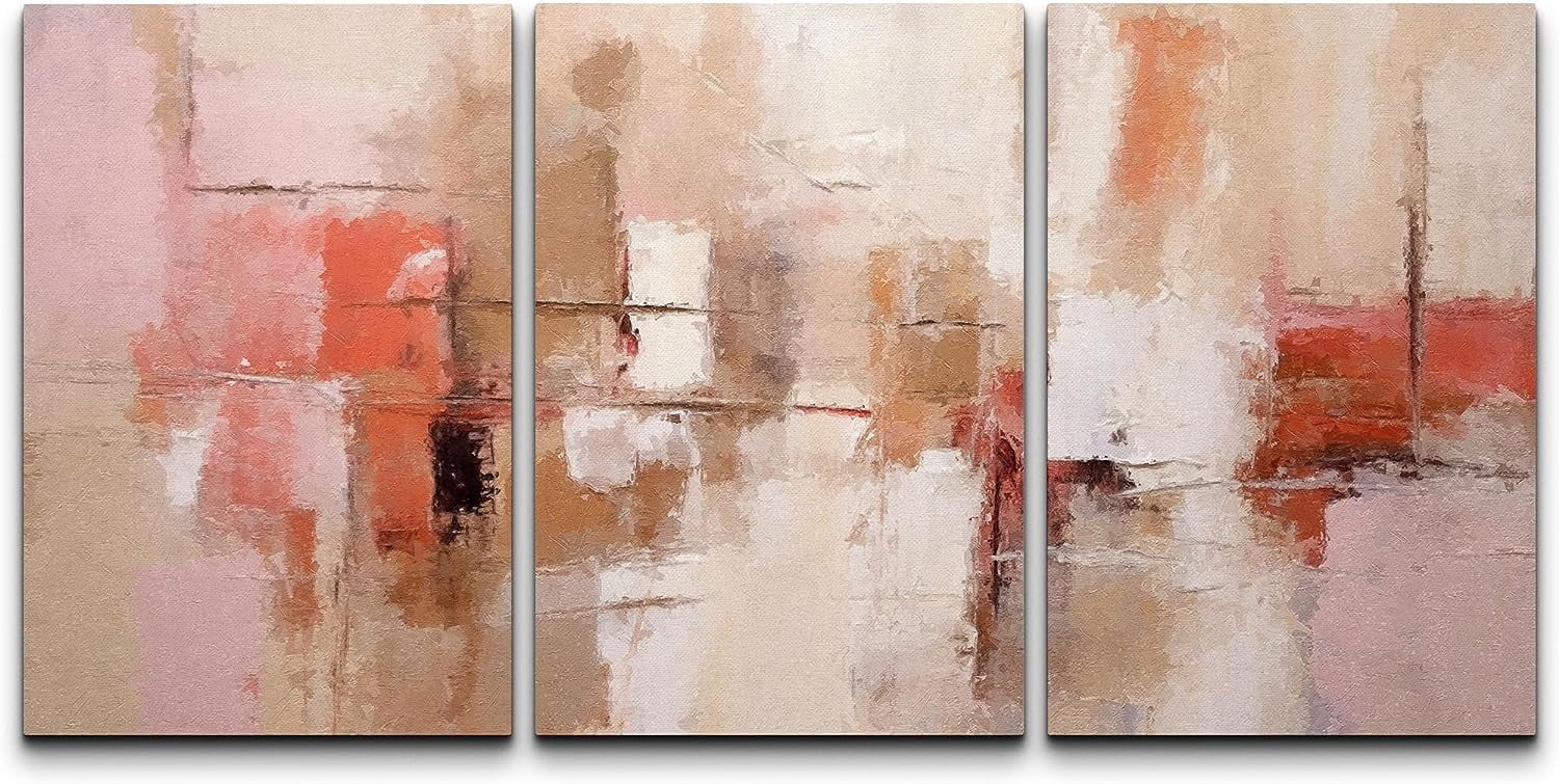 PixonSign Canvas Print Wall Art Set Grunge Industrial Red Paint Stroke ...