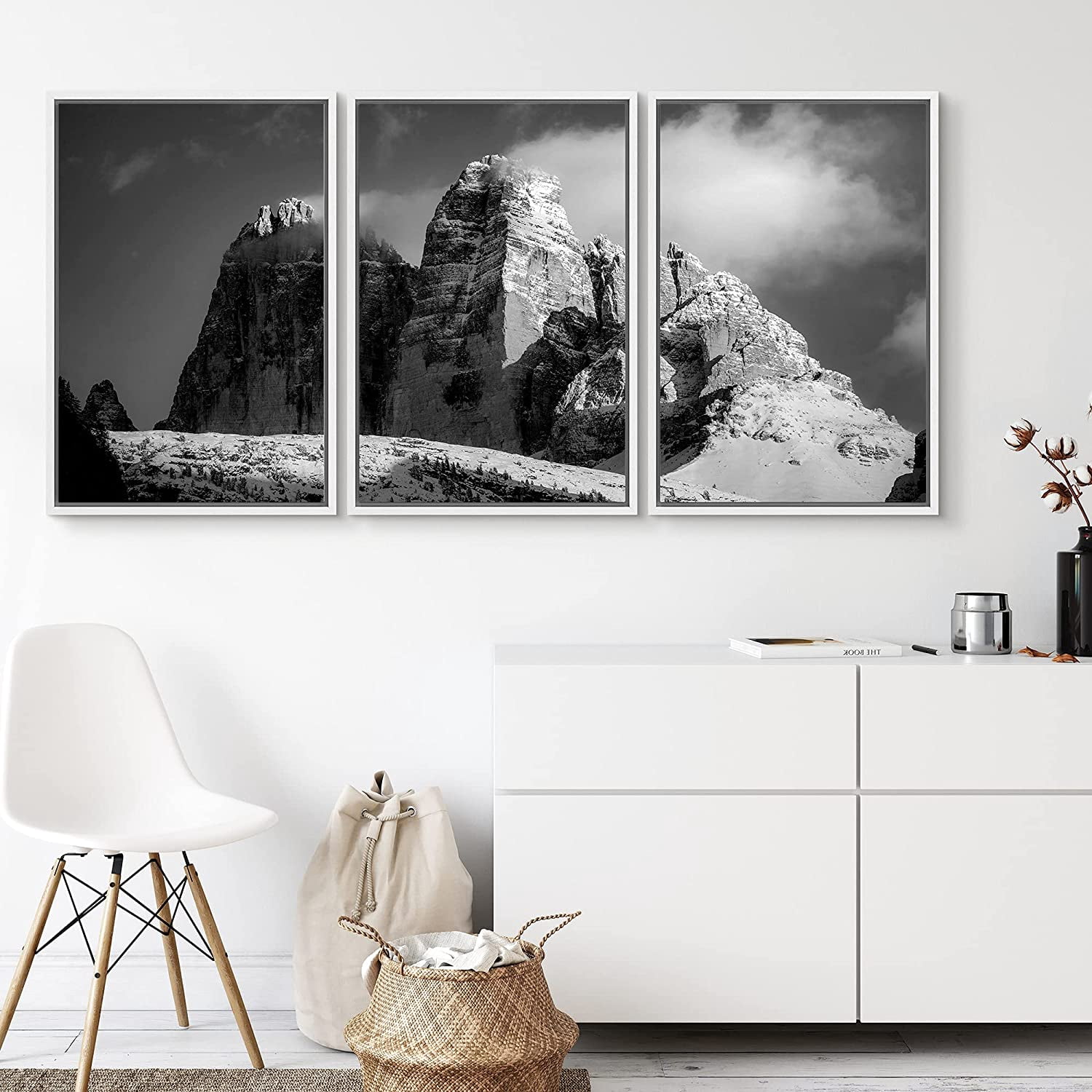 PixonSign Canvas Print Wall Art Set Mountain Top Below White Clouds ...
