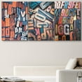 thumbnail image 1 of PixonSign Canvas Print Wall Art Set Multicolor Wood Block Letter Variety Decorative Patterns Typography Modern Art Industrial Colorful Multicolor Warm for Living Room, Bedroom, Office - 24"x36"x3, 1 of 5