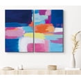 thumbnail image 1 of PixonSign Canvas Print Wall Art Set Neon Pastel Colorblocks Geometric Shapes Illustrations Modern Art Contemporary Colorful Multicolor Ultra for Living Room, Bedroom, Office - 24"x36"x2, 1 of 5