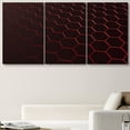 thumbnail image 1 of PixonSign Canvas Print Wall Art Set Red Hexagon Honeycomb Array Abstract Patterns Digital Art Minimalism Industrial Closeup Dramatic Multicolor Dark for Living Room, Bedroom, Office - 24"x36"x3, 1 of 5