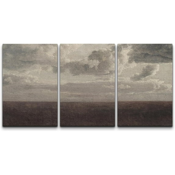 PixonSign Canvas Print Wall Art Set Storm Cloud Pastoral Country Farmhouse Landscape Nature Wilderness Illustrations Modern Art Decorative Rustic Relax Colorful for Bedroom - 24"x36"x3