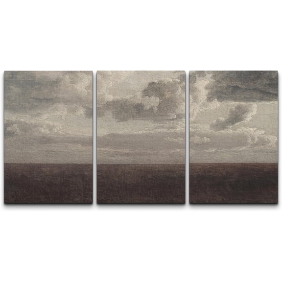 PixonSign Canvas Print Wall Art Set Storm Cloud Pastoral Country Farmhouse Landscape Nature Wilderness Illustrations Modern Art Decorative Rustic Relax Colorful for Bedroom - 24"x36"x3