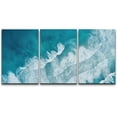 thumbnail image 1 of PixonSign Canvas Print Wall Art Set Teal Ocean Wave Beach Shore Coastal Seascape Landscape Nature Wilderness Modern Decorative Nautical Blue Calm/Relax/Cozy - 24"x36"x3, 1 of 5