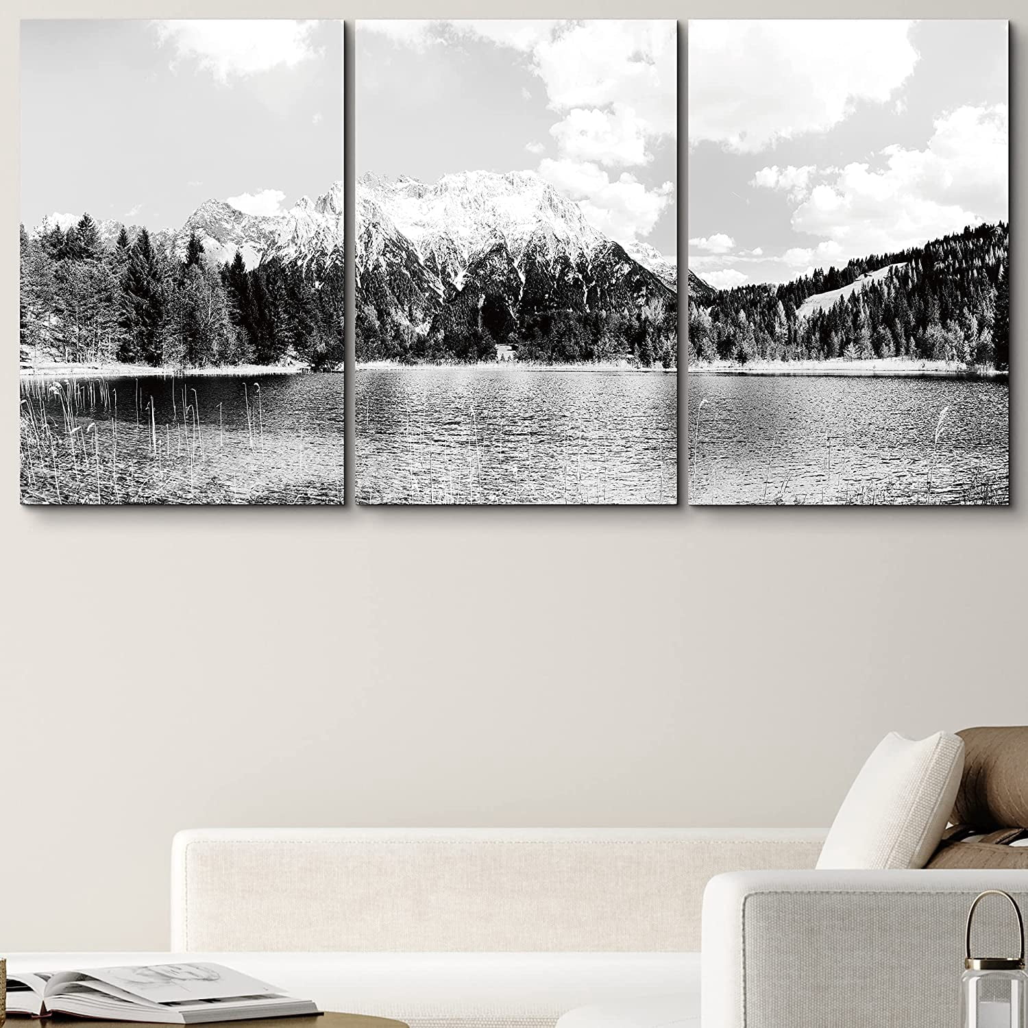 PixonSign Canvas Print Wall Art Set Vintage Forest Reflected in Lake ...